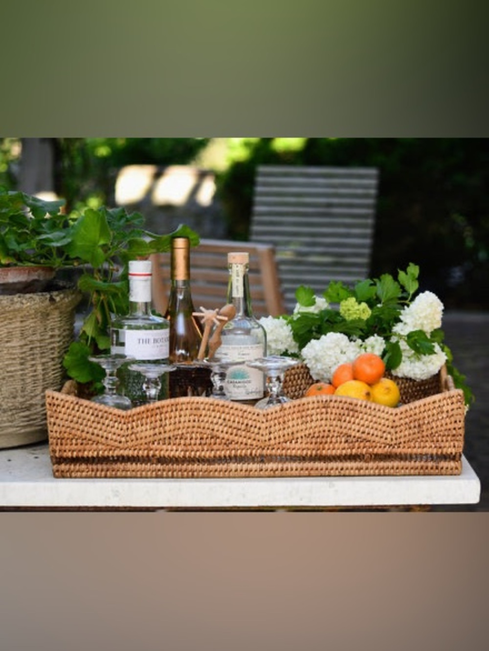 Scallop Rectangular Tray With Handles - Picture 12 of 14